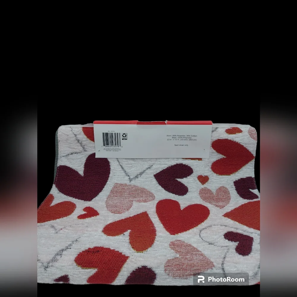 Valentine's Day Multi Hearts Table Runner NWOT
